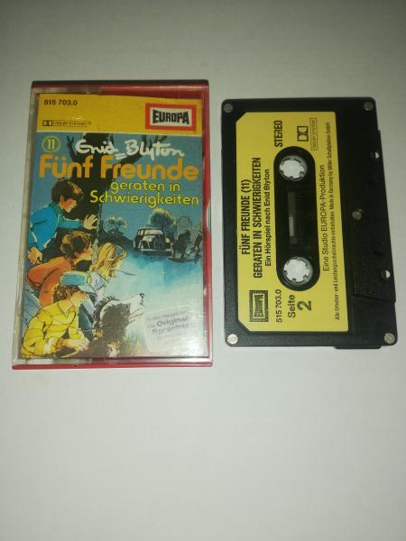 Fünf Freunde Folge 11 geraten in Schwierigkeiten 5-fach Silber geschraubt Schwarz mit Gelben Aufkleber 515703.0 Europa(Titel Oben) Innencover beschrieben